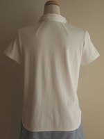 綿 シャツ襟付き半袖（オフ白）背面画像
